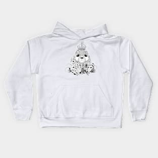 small seal with a floral crown Kids Hoodie